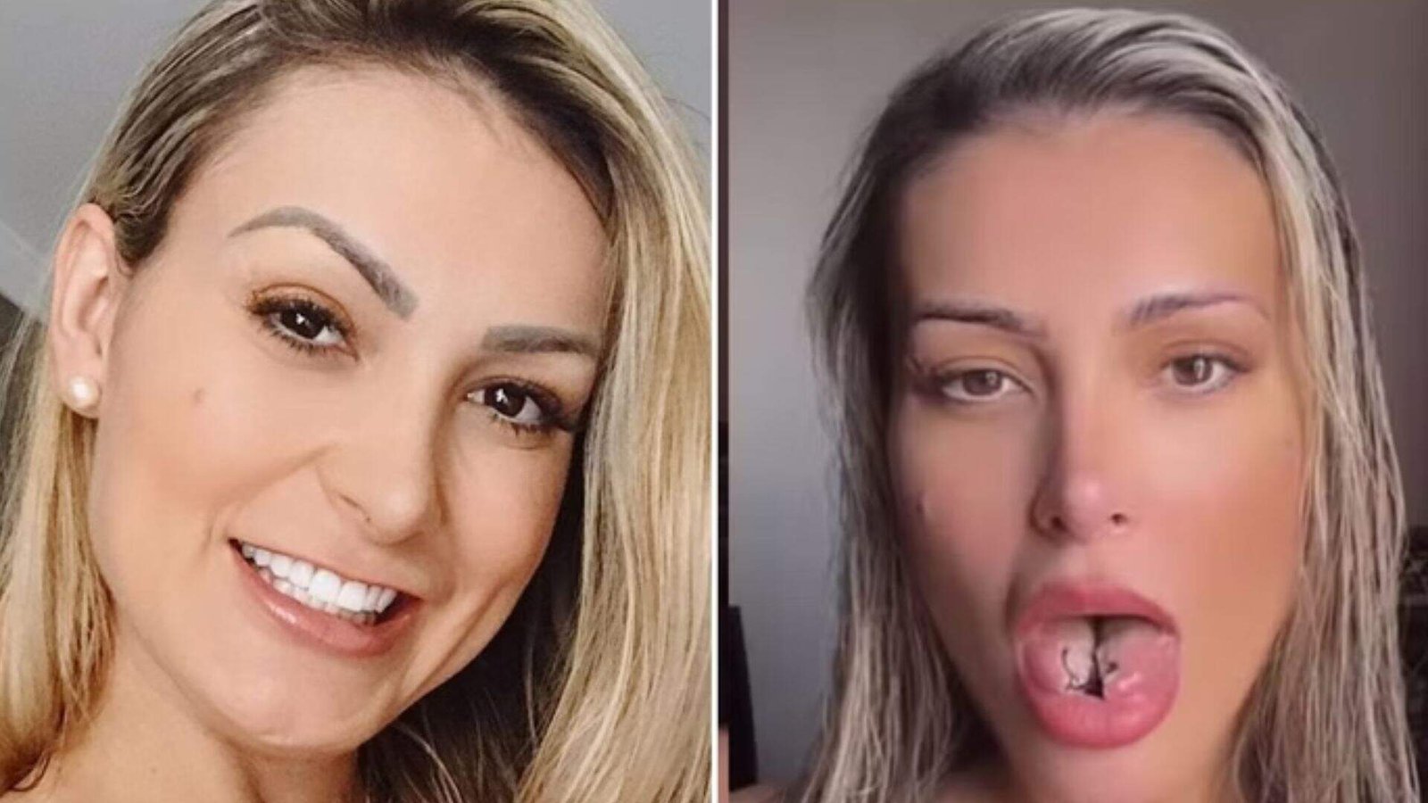 Após mostrar língua cortada ao meio, Andressa Urach faz vídeo ainda mais chocante: “Mexendo”