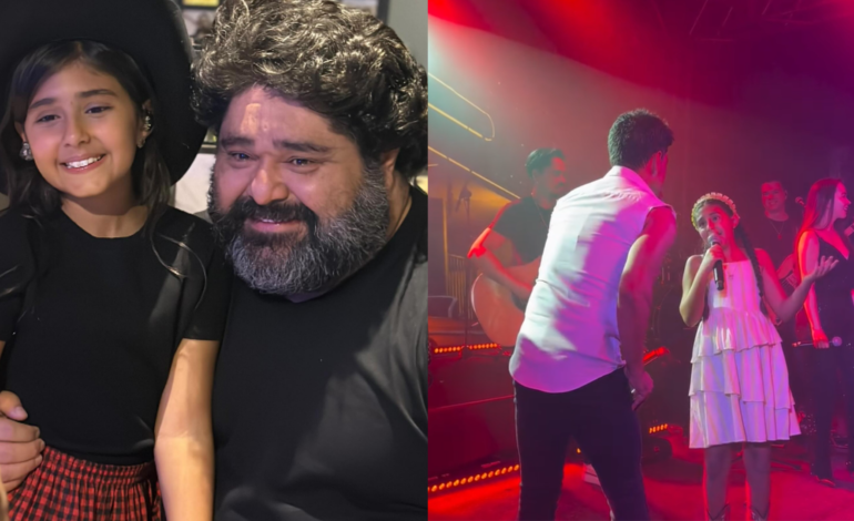 Filha de Fabiano Menotti dá show cantando com Zezé Di Camargo