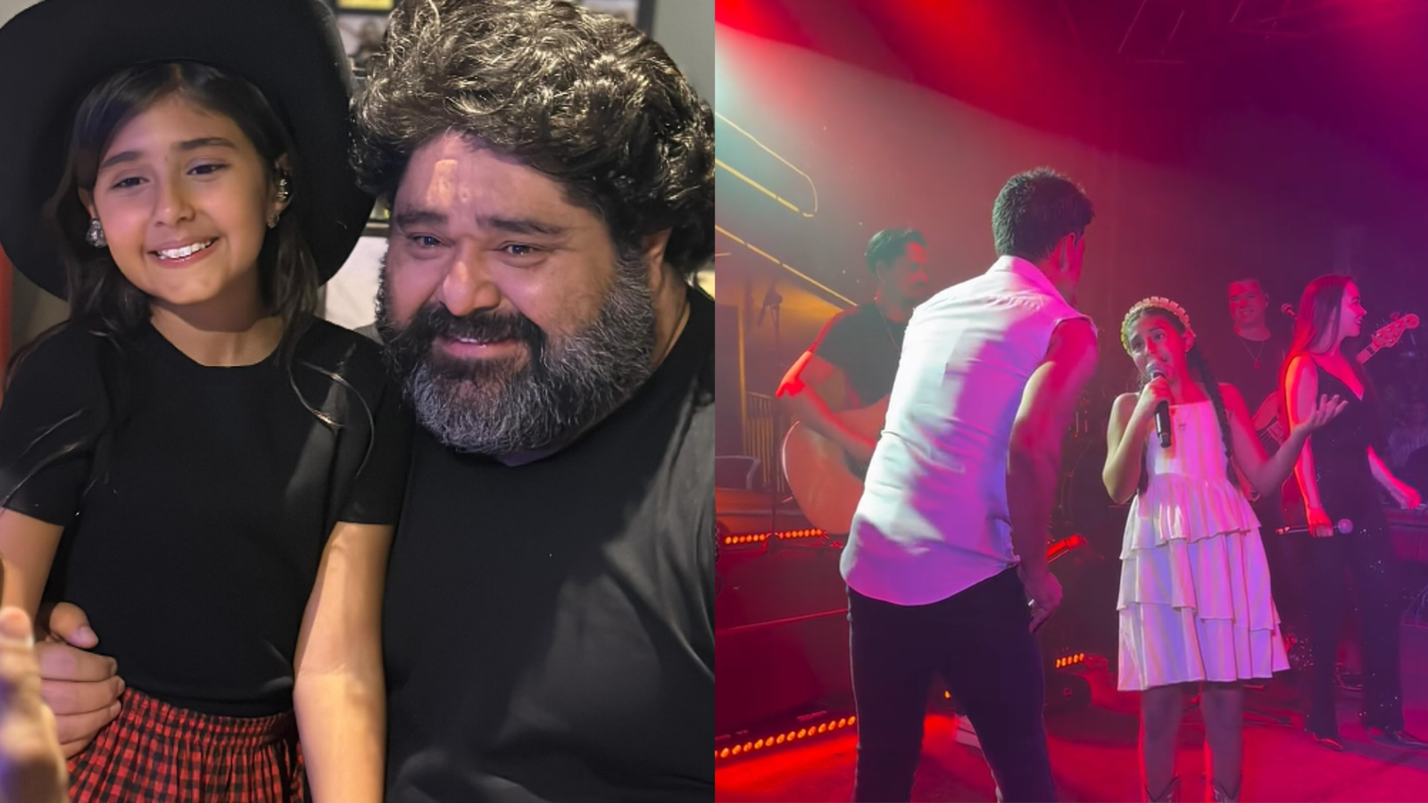 Filha de Fabiano Menotti dá show cantando com Zezé Di Camargo