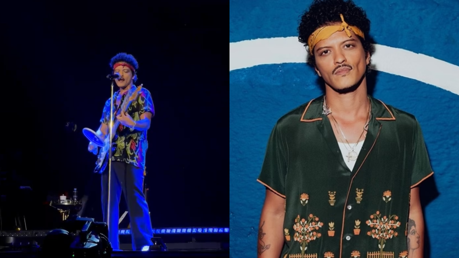 Após quase engolir mosquito, Bruno Mars aparece com raquete em show em Brasília