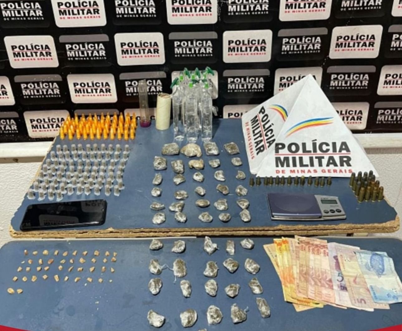 Operação da Polícia Militar resulta em prisão por tráfico de drogas e apreensão de munições em Frutal